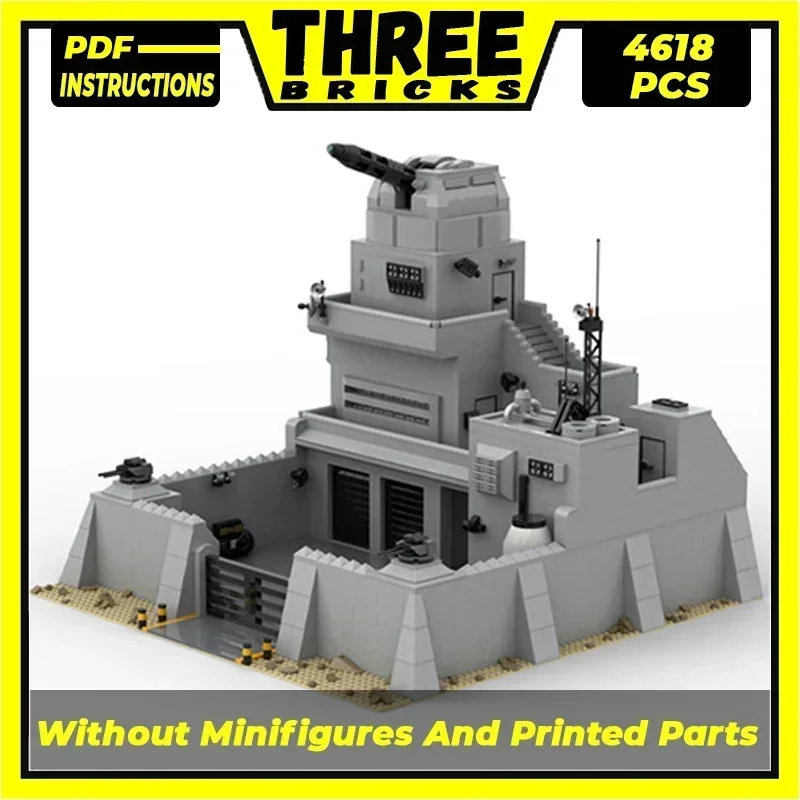 Moc Building Bricks Military Model Rc Outpost With Gun Turret Technology Modular Blocks Gifts Christmas Toys DIY Sets Assembly