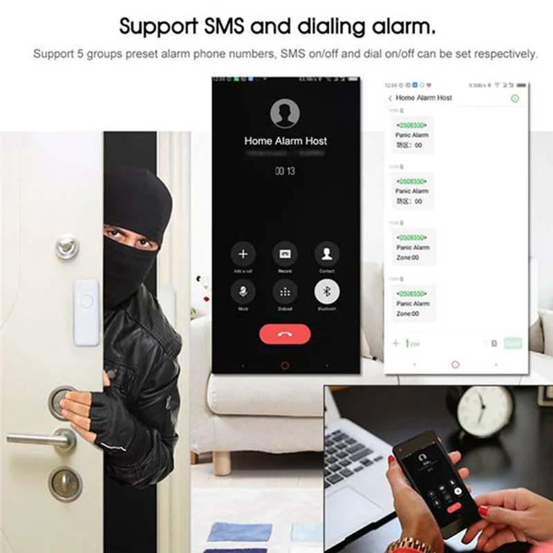 

【Подерные предложения】Домашняя охранная сигнализация, датчик, Wi-Fi, SIM, GSM RFID для IOS, Android, приложение, дистанционное управление, вилка стандарта США