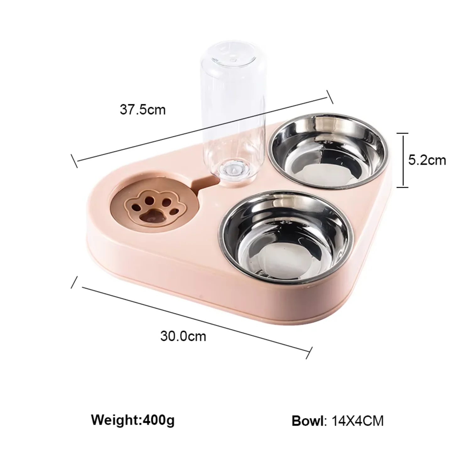 Double Bowl Pet No Spill Dog cat Water Bowl No Wet Mouth Wet Beard Automatic Drinking Prevent Spilling Cat Dog Food Pet Bowl