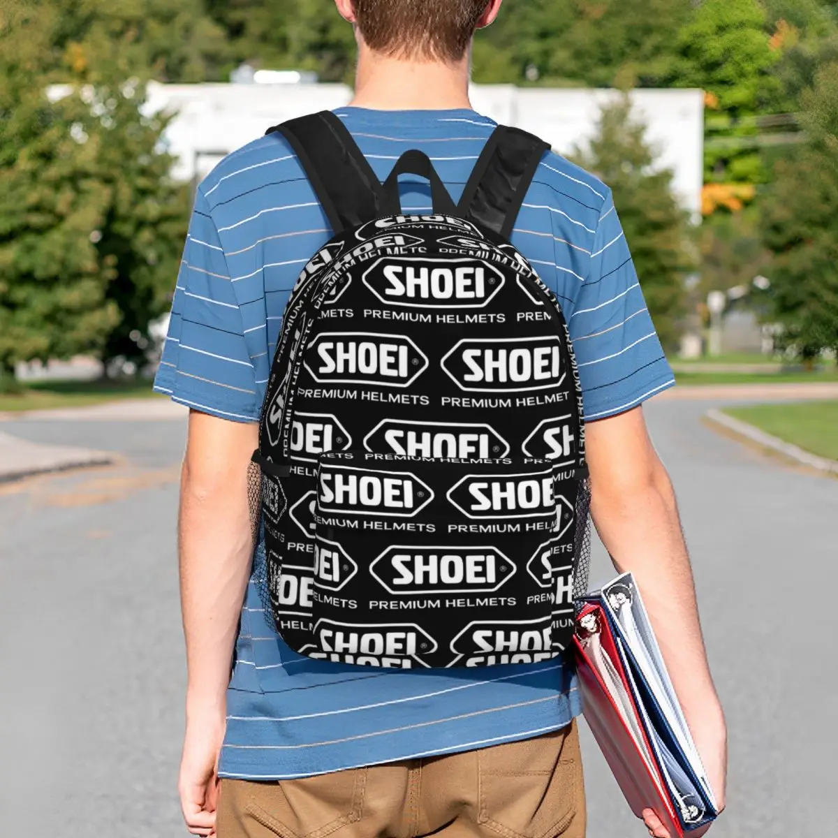Shoei Motorcycle Helmets Backpack Student BookBag Men Women School Bag Laptop Shoulder Bags