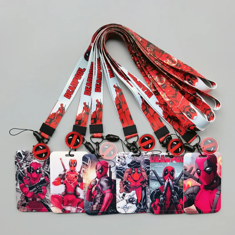 Movie Figures Anime Deadpool Lanyard Neck Strap for Keychain IDCard Cover Badge Holder Phone Hang Rope Keyring Accessories Gifts