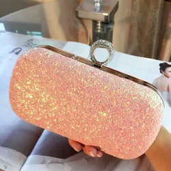 Orang Sequins Bags for Women Luxury Handbags Ladies Designer Elegant Cluch Bling Evening Bridal Small Crossbody Messenger Bag