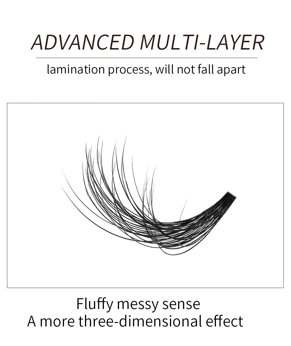 5D fleur cils facile ventilateur Extensions de cils moelleux Volume Fans vaporeux cils préfabriqués multicouche tridimensionnel floraison cils