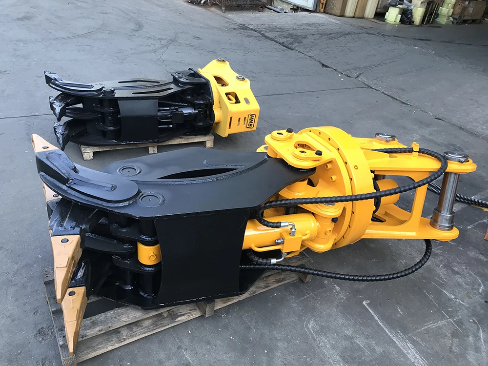 17Ton Excavator Rotary Grapple Saw Attachment, Integrated Hydraulic Tool For Log Grabbing & Timber Sawing