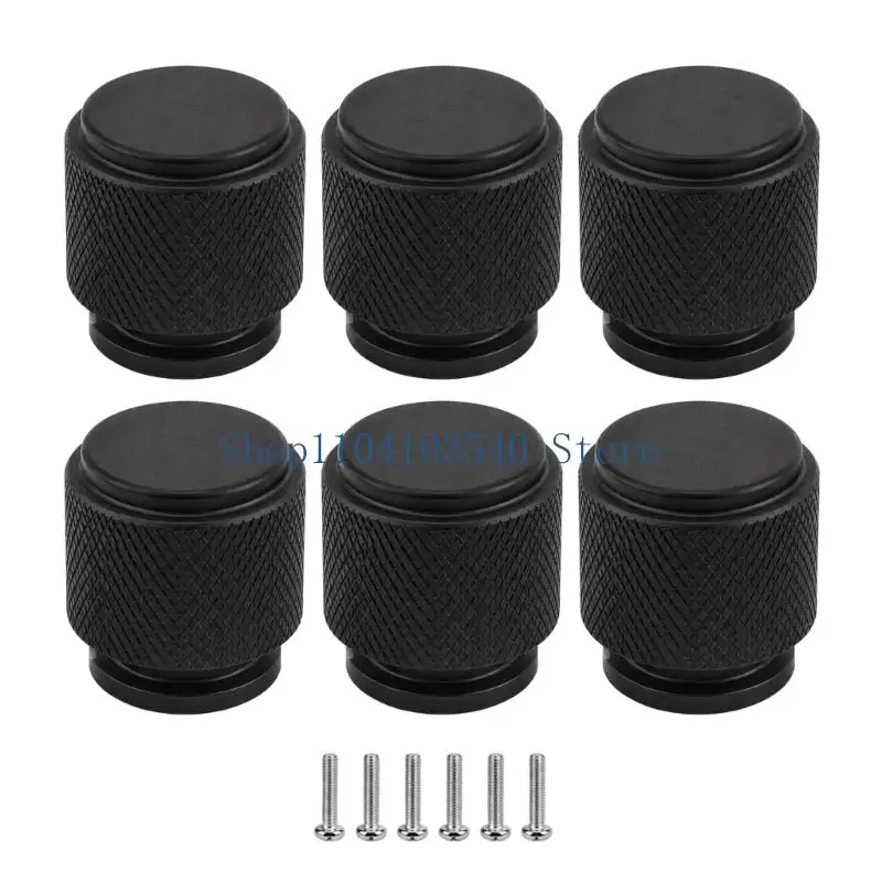 02DC Aluminum Cabinet Knob Handle with Textured Matte Black Grip for Wardrobes