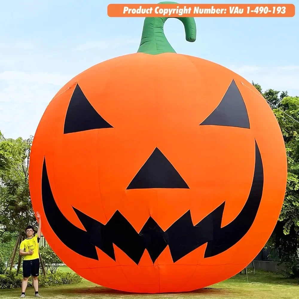 Giant 33Ft Premium Halloween Inflatable Pumpkin Decorations with Blower, Blow up Halloween Decorations Outdoor Holiday Decor