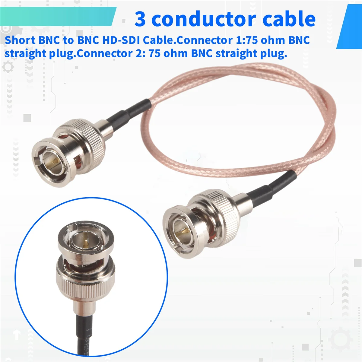 حار AC18 2 قطعة 3 جرام HD SDI كابل BNC كابل 30 سنتيمتر 75 أوم للكاميرات معدات الفيديو يدعم HD-SDI 3G-SDI 4K 8K SDI كابل الفيديو