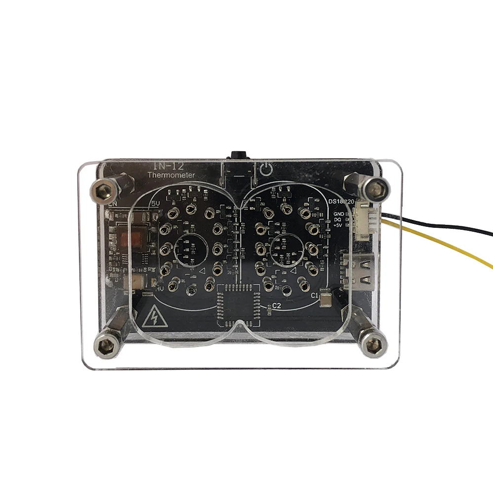 2-digit Timer IN-12 Glow Tube IN12 Nixie Clock USB 5V Power Supply