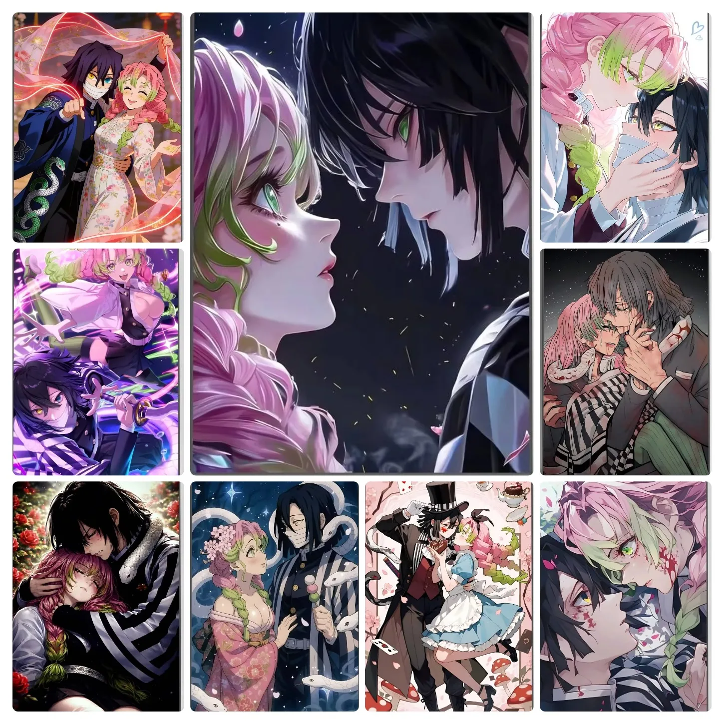 O-Obanai Iguro X M-Mitsuri Kanroji Anime Jigsaw Puzzles 500/1000/1200/2000PCS Wall Decor for Living Room Perfect Gift No Frame