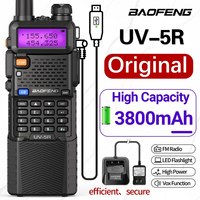 Baofeng UV 5R 3800mAh Walkie Talkie Long Range USB Charger UHF VHF Dual Band Two Way Radio Transceiver Ham Radio For UV K5