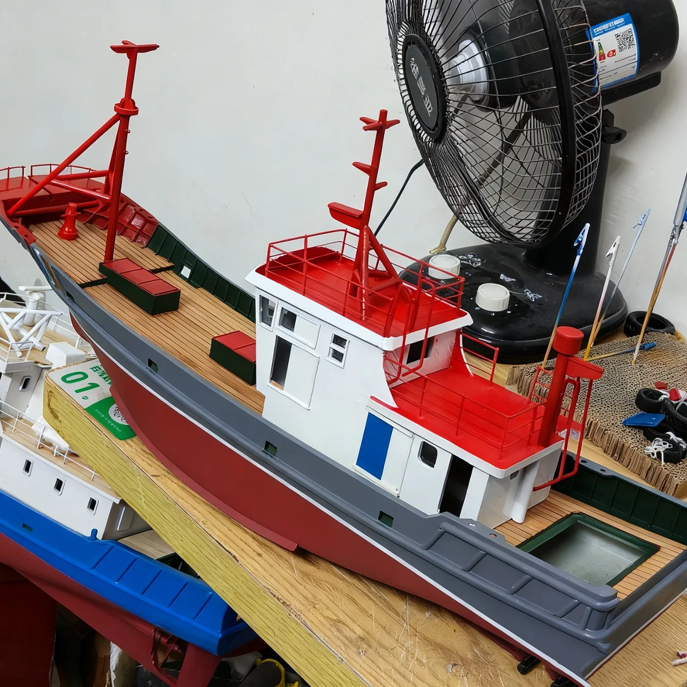 RC السفن 1/35 63 سنتيمتر مقلد جيانغسو التحكم عن بعد قارب الصيد ثلاثية الأبعاد مطبوعة مع تفاصيل معالجة الضوء RC عارض قوارب لعبة السفينة #5