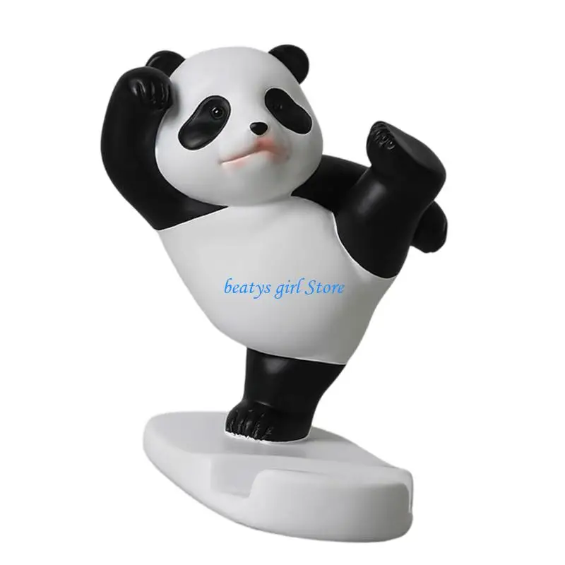 C7AB Multifunction Resin Phone Stand With Lovely Panda Design Stable Tablet Support