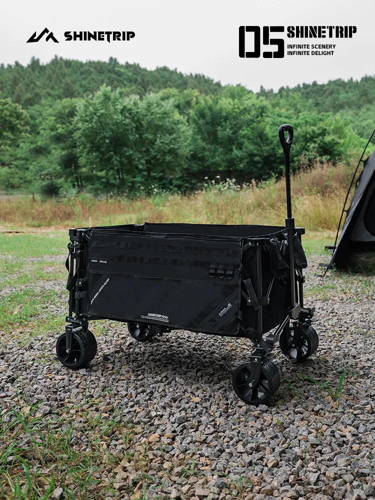 Outdoor Foldable Camping Wagon Cart 300L Multifunctional Large Capacity All-Terrain Picnic Camping Trolly