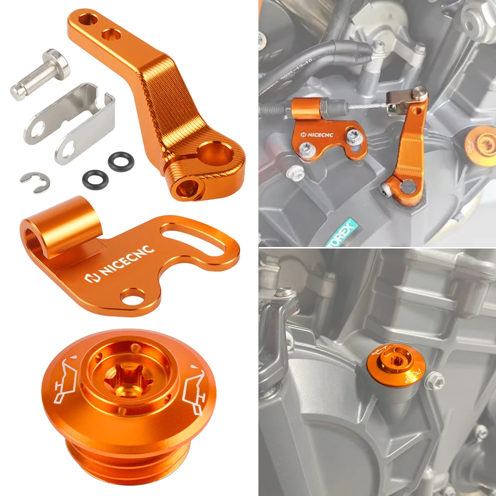 NICECNC Motorrad-Öleinfüllstutzen/EasyPull Kupplungsarm-Verlängerung für KTM 790 Duke 2018-2022 890 Duke R 2020 2021 2022
