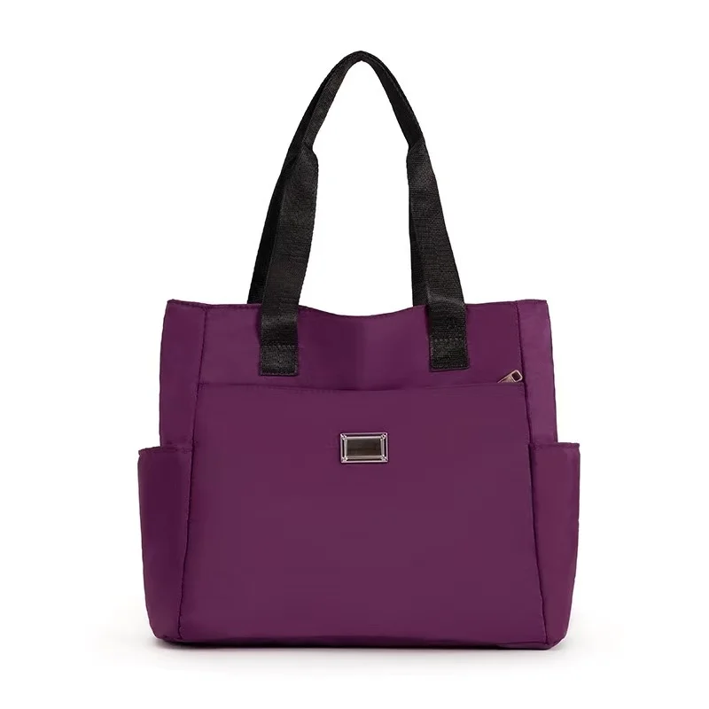 Neue, stilvolle, schlichte Umhängetasche in Unifarben für Damen, Nylon-Schultertasche, modische Handtasche mit großem Fassungsvermögen, Oxford-Handtasche. – Detail 8