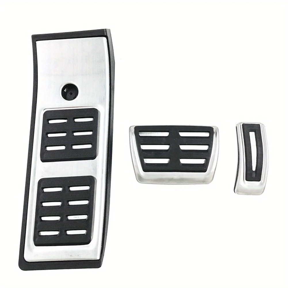 Car Pedals for Audi Q5 2018-2024 LHD Stainless Steel Auto Fuel Brake Footrest Pedal Cover Cap Pad (Rest Brake Accelerator Pedal)