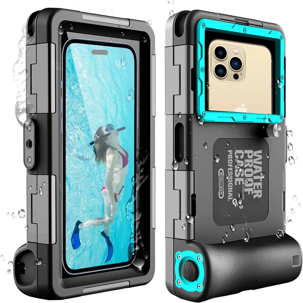 

50ft/15m Exhaust Hole Universal Waterproof Case For iPhone 14 13 12 Samsung S23 Ultra POCO F5 Underwater Photography Diving Case