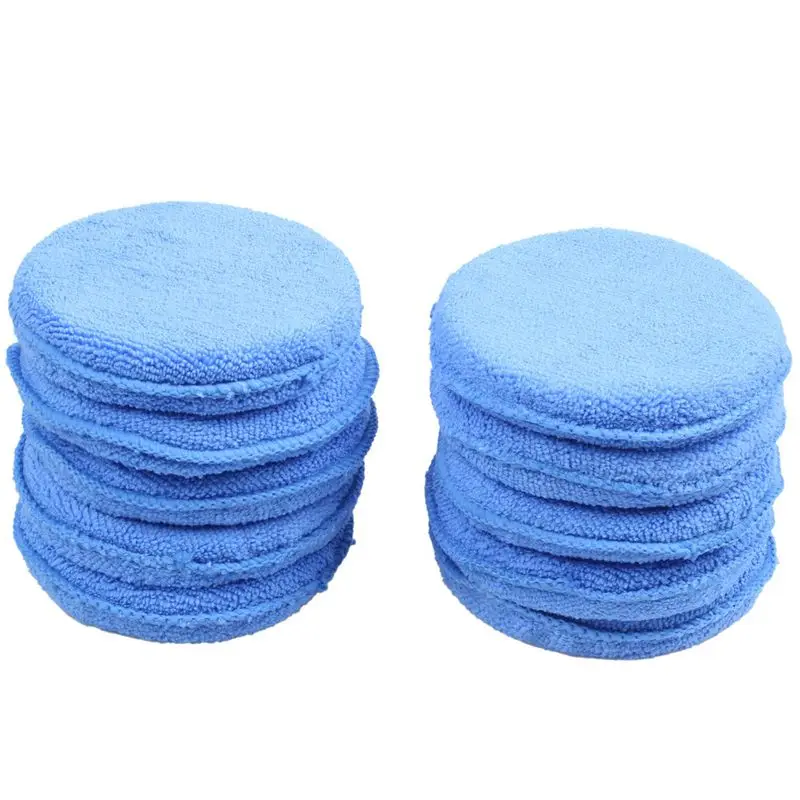 

10x Car Waxing Polish Microfiber Foam Sponge Applicator Cleaning Detailing Pads