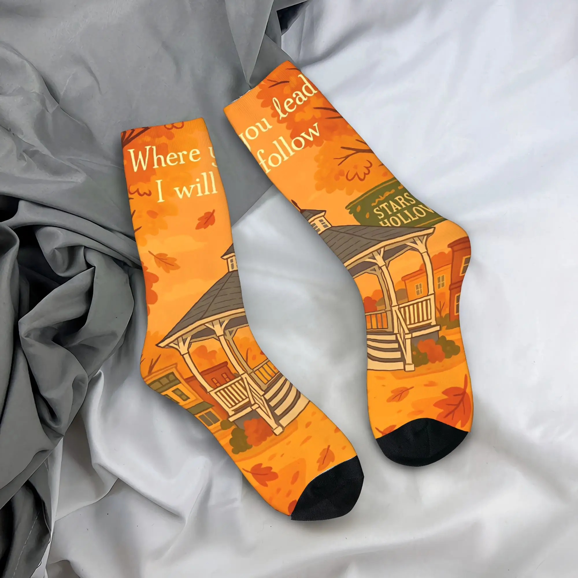 جيلمور بنات لوكس أنا شرب القهوة مثل الجوارب المضادة للعرق جوارب الرجال عالية الجودة تسلق الجوارب الخريف جوارب مطبوعة غير رسمية #1