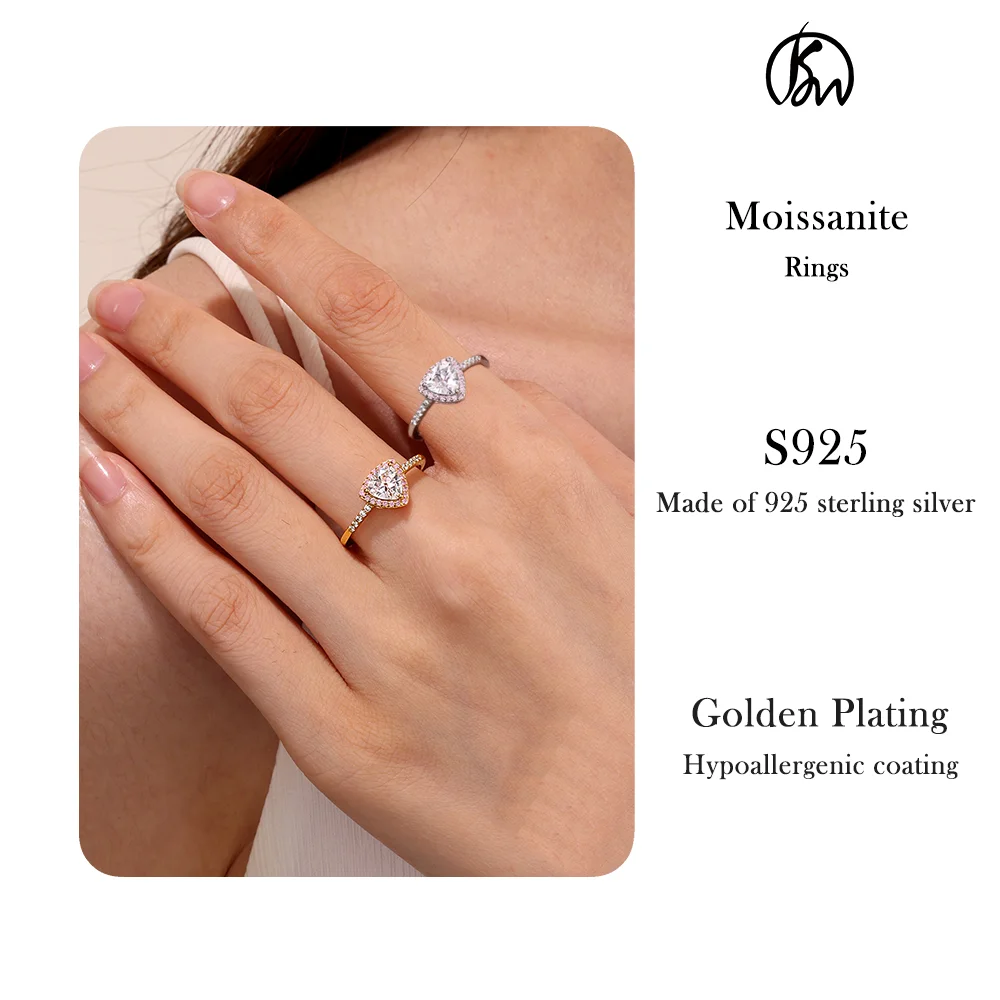 

D Color Moissanite Ring For Women Diamond moissanite Ringss925Silver Engagement Wedding BandsFinejewelry