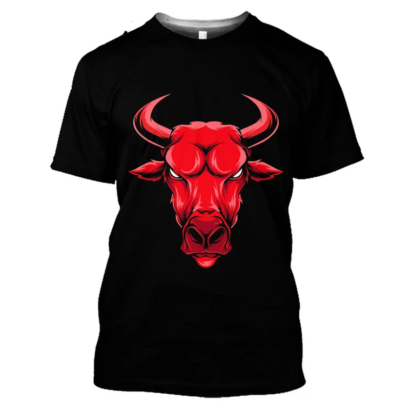 3D Spanish Bull Cattle Printing T Shirt Spain Bullfighting Graphic T-Shirts for Men Womens Clothing San Fermín Tops Short Sleeve