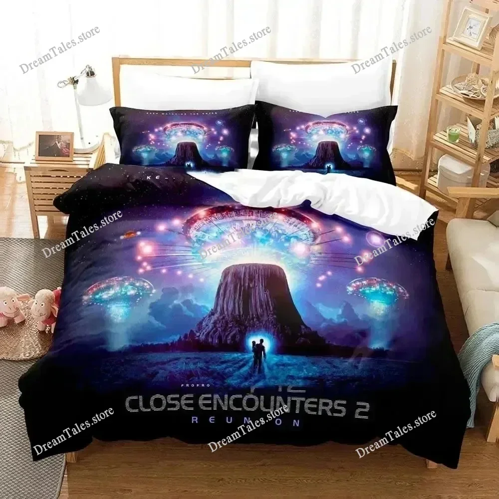 3D Print Close Encounters of The Third Kind Bedding Set Duvet Cover Bed Set Quilt Cover Pillowcase Comforter King Queen Size 2