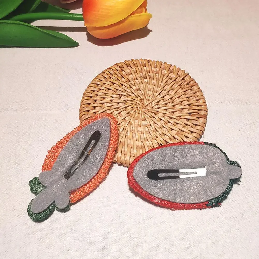 محبوك أفخم الكرتون الفاكهة دبابيس الشعر لطيف التطريز الملونة الأطفال مشبك شعر الاطفال اكسسوارات الشعر