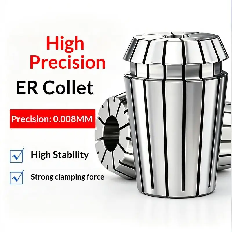 【BA】ER11 ER16 ER Spring Collet Chuck 0.005mm Accuracy 0.008mm For CNC Milling Tool Holder Engraving Machine Spindle