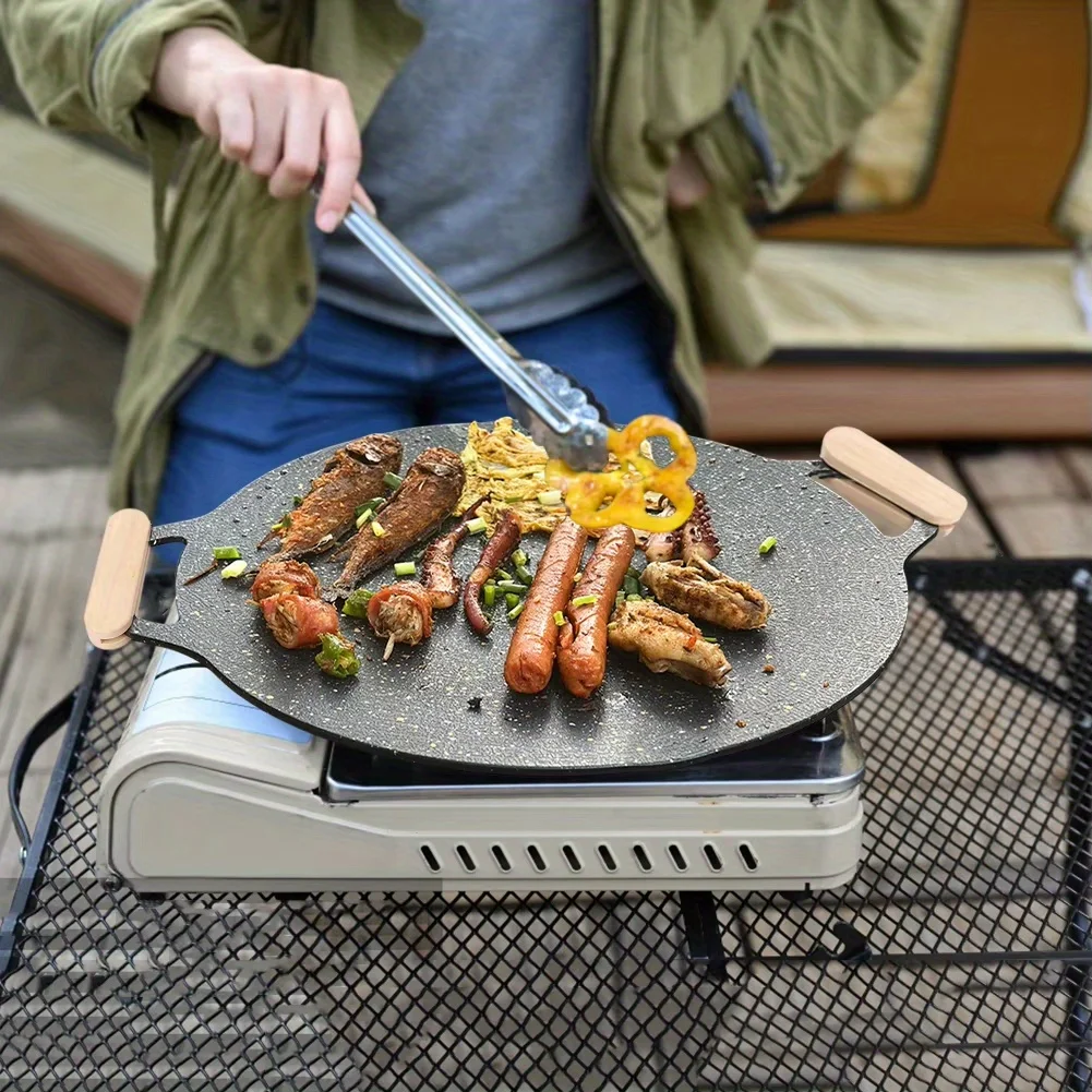 Neues Design 30CM Outdoor BBQ Grillpfanne Antihaft-Backblech für Herdplatten Koreanische Grillplatte für Camping