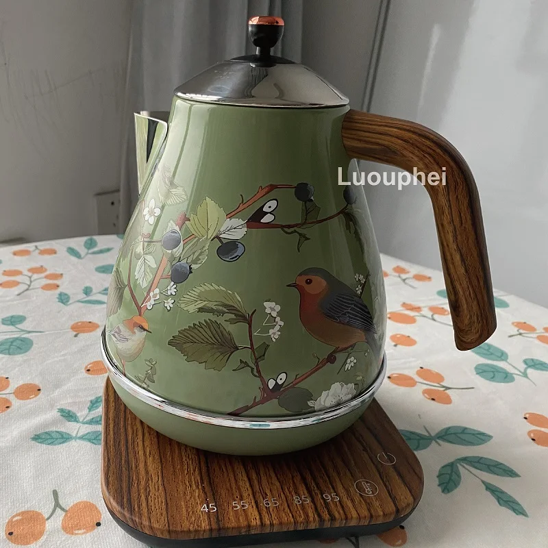 1850 واط ريترو الأخضر غلاية كهربائية المنزل التحكم في درجة الحرارة غلاية الغليان 304 الفولاذ المقاوم للصدأ الدفء إبريق الشاي الكهربائي 1700 مللي