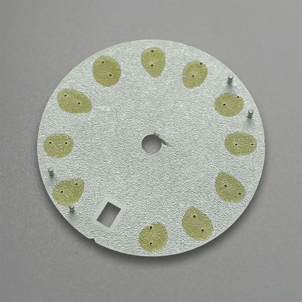 28.5mm S Logo Bark Dial Suitable For NH35/NH36/4R/7S Movement Green Luminous High Quality Watch Modification Accessories