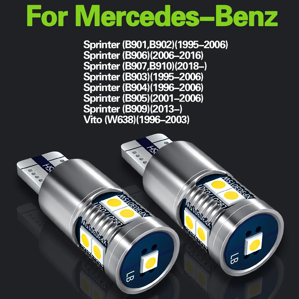 2pcs LED Parking Light Lamp W5W T10 Canbus For Mercedes Benz Sprinter B901 B902 B906 B907 B910 B903 B904 B905 B909 Vito W638