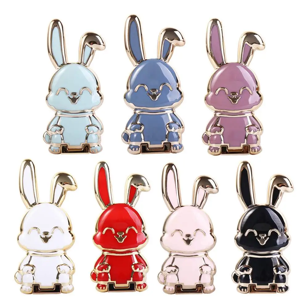Support Lazy Ring Buckle 3D Folding Back Sticker Pad Rabbit Ring Bracket Pull Rod Support Stand Mobile Phone Holder