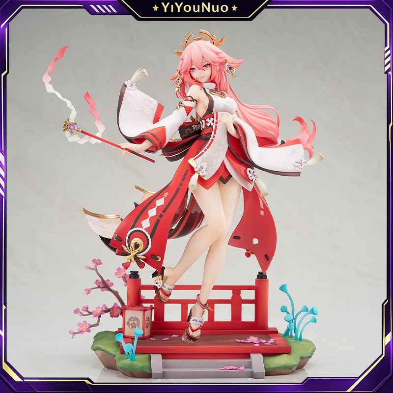 APEX TOYS Genshin Impact Yae Miko Figura a Escala 1/7 PVC Estatua Coleccionable de Anime Modelo de Exhibición de 28cm