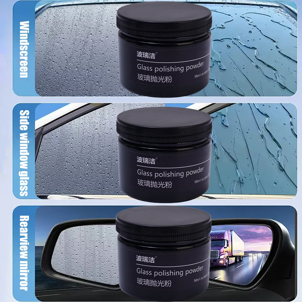 Car Glass Polishing Powder Anti-Glare Oil Film Remover Car Windshield Cleaner Long-Term Protection Composite Rare Repair Tool