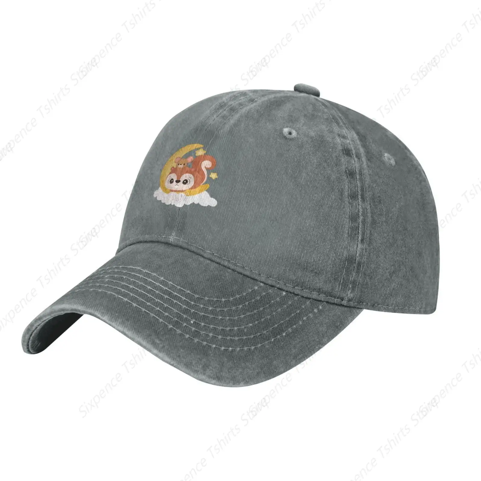 Cute Little Squirrel and Mouse Baseball Cap for Men Women Vintage Trucker Hat Golf Hats Dad Hat Blue