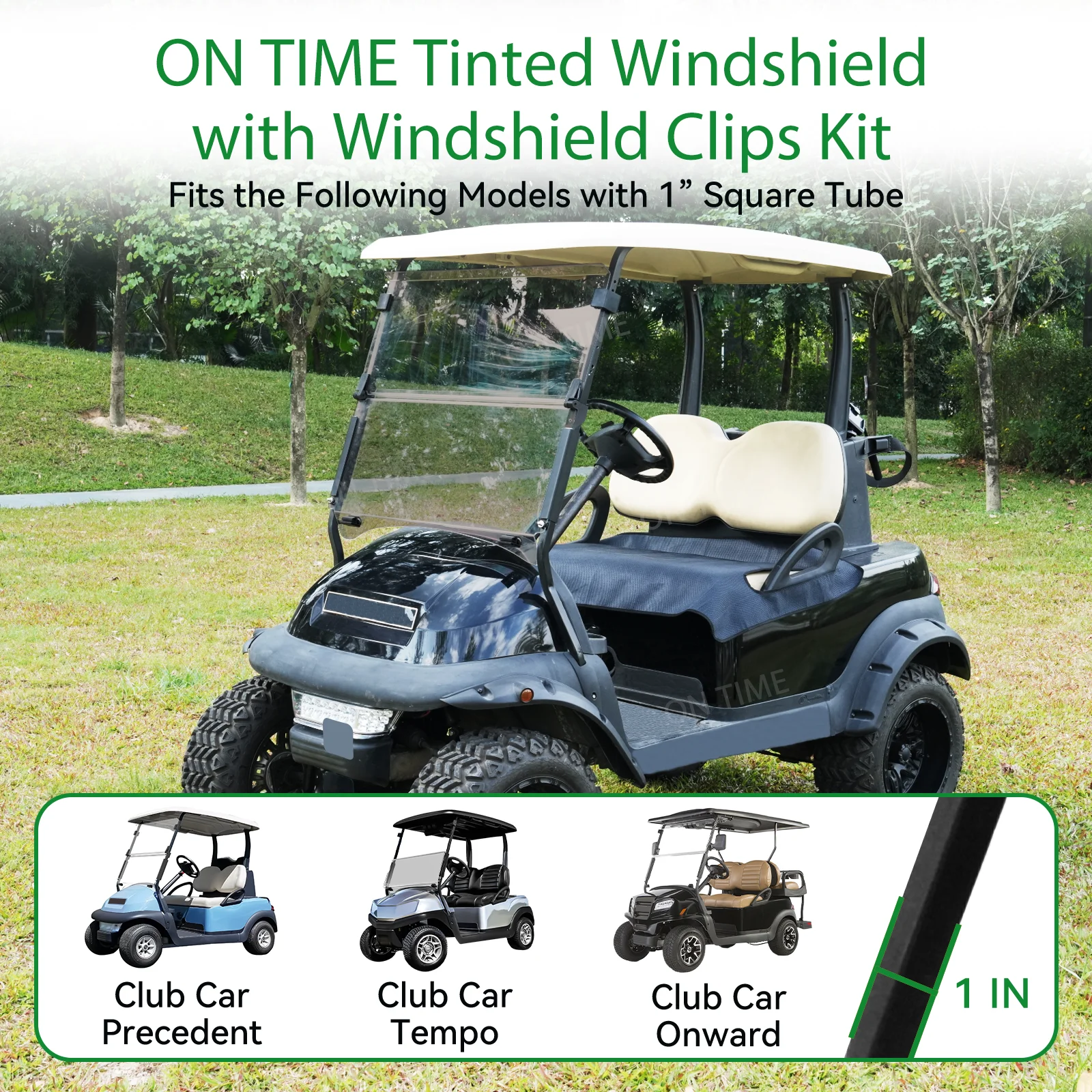 Golf Cart Clear/Tinted Windshield For Club Car Precedent Tempo Onward 2004-UP PC Fold Down Windshield Non-Friable #102525101 2