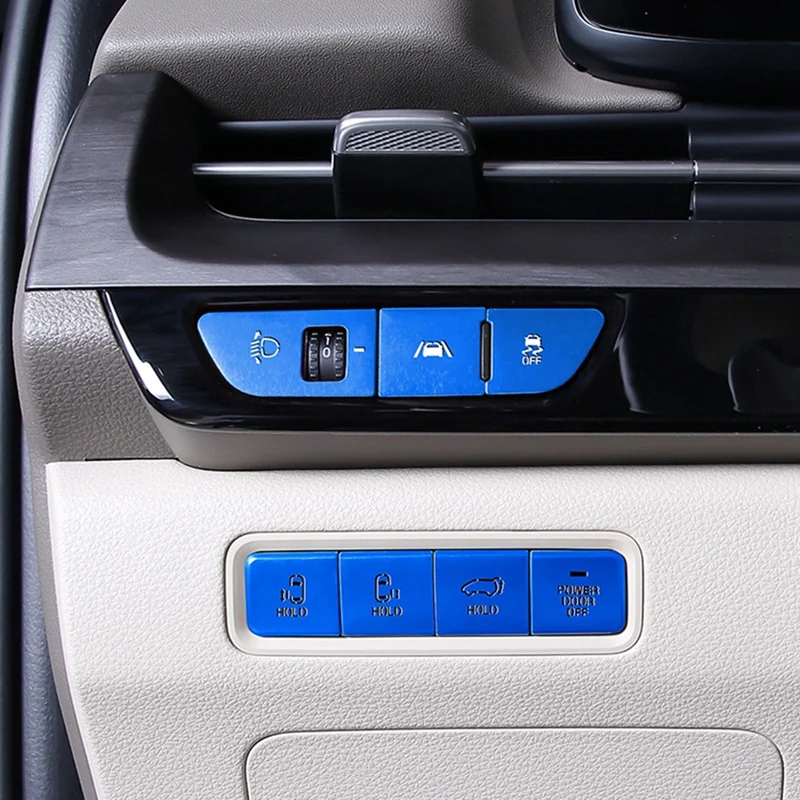 22Pcs Car Central Control Start Gear Seat Button Sticker Cover Trim For KIA Carnival 4 KA4 2020 2021 2022