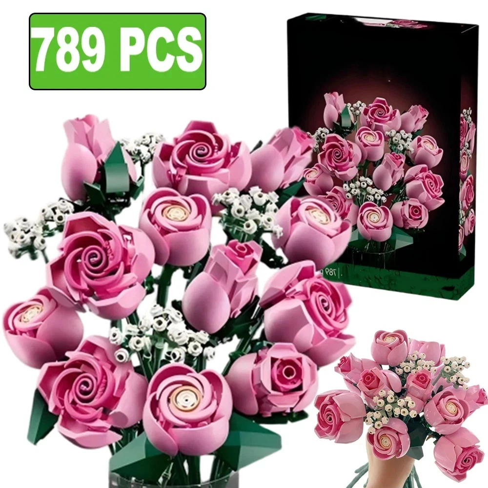 

Moc Розовая Роза Модель Строительные Блоки Город Романтический Домашний Декор Искусственные Цветы Сборка Кирпичей Игрушка Дети Взрослый Фестивальный Подарок