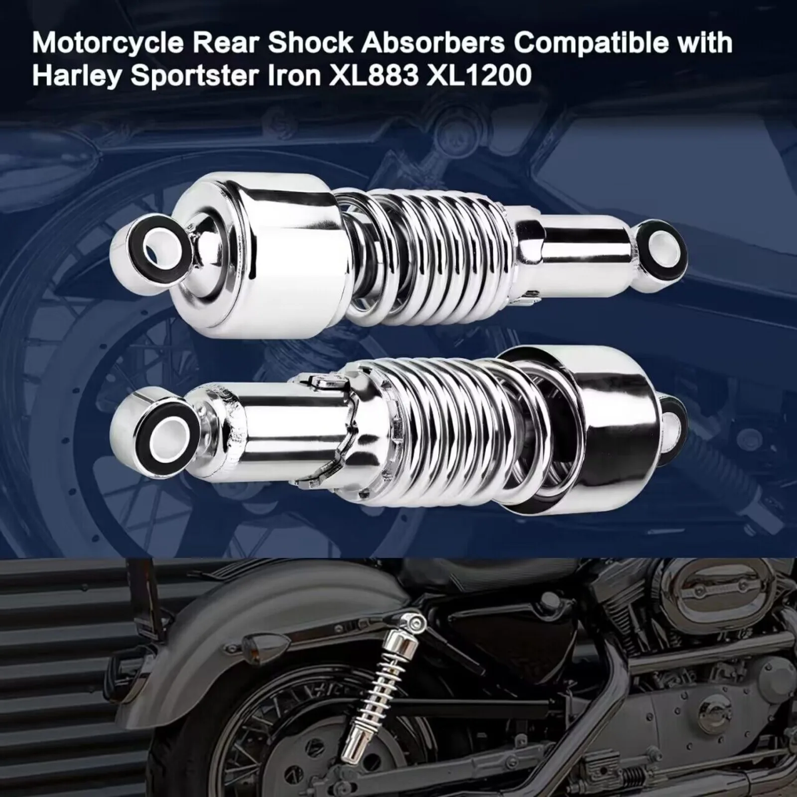 10.5'' 267mm Rear Absorber Shocks for For Harley Sportster XL 883 1200 Chrome