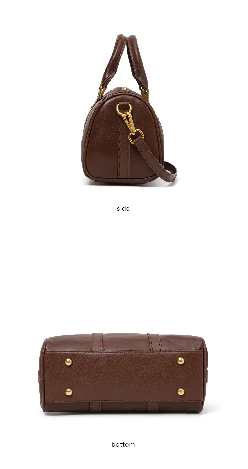 Aidrani Damenhandtasche aus echtem Leder mit Schultergurt – Crossbody, zylindrische, kissenförmige Aufbewahrungstasche für eine Schulter – Detail 8
