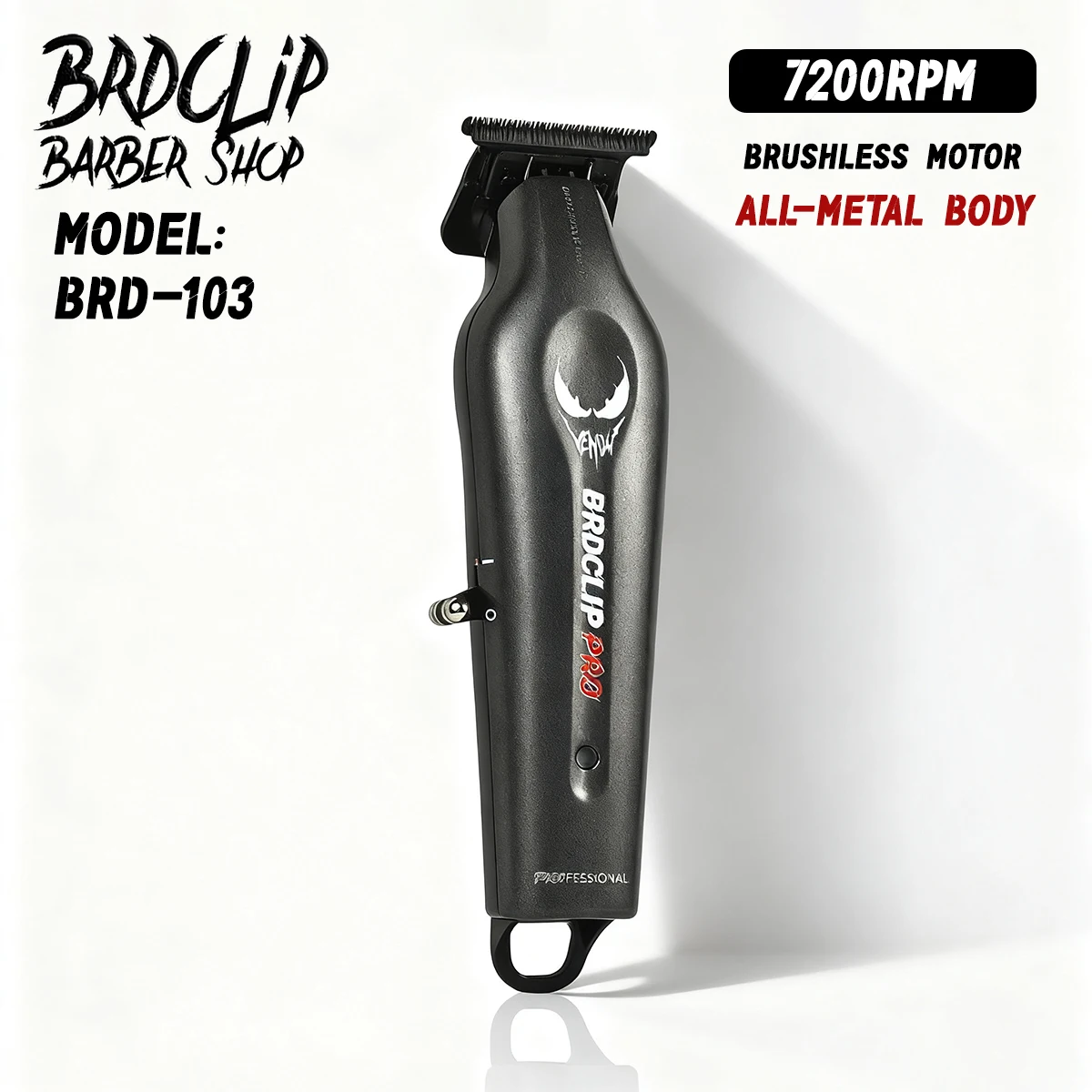 

BRDCLIP 2500 мАч бесщеточный двигатель 7200 об/мин профессиональный мужской триммер для волос DLC Blade Salon цельнометаллическая машинка для стрижки волос Парикмахерская