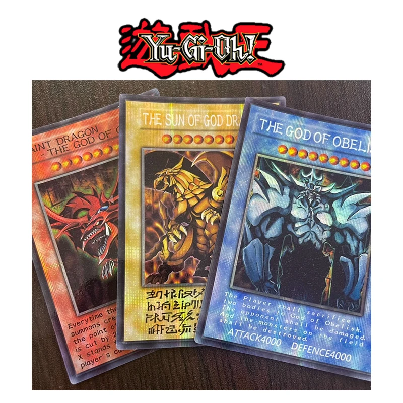 Yu-Gi-Oh DIY Blue-Eyes White Dragon Board game card toys for boys Hot stamping color flash collectible card Christmas birthday