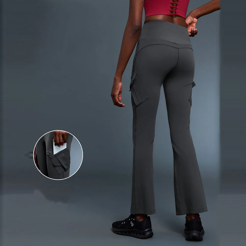 

Брюки для тренировок с высокой талией и подтяжкой ягодиц - эластичные расклешенные леггинсы с контролем живота для женщин, йога, тренажерный зал, фитнес, бег, спорт