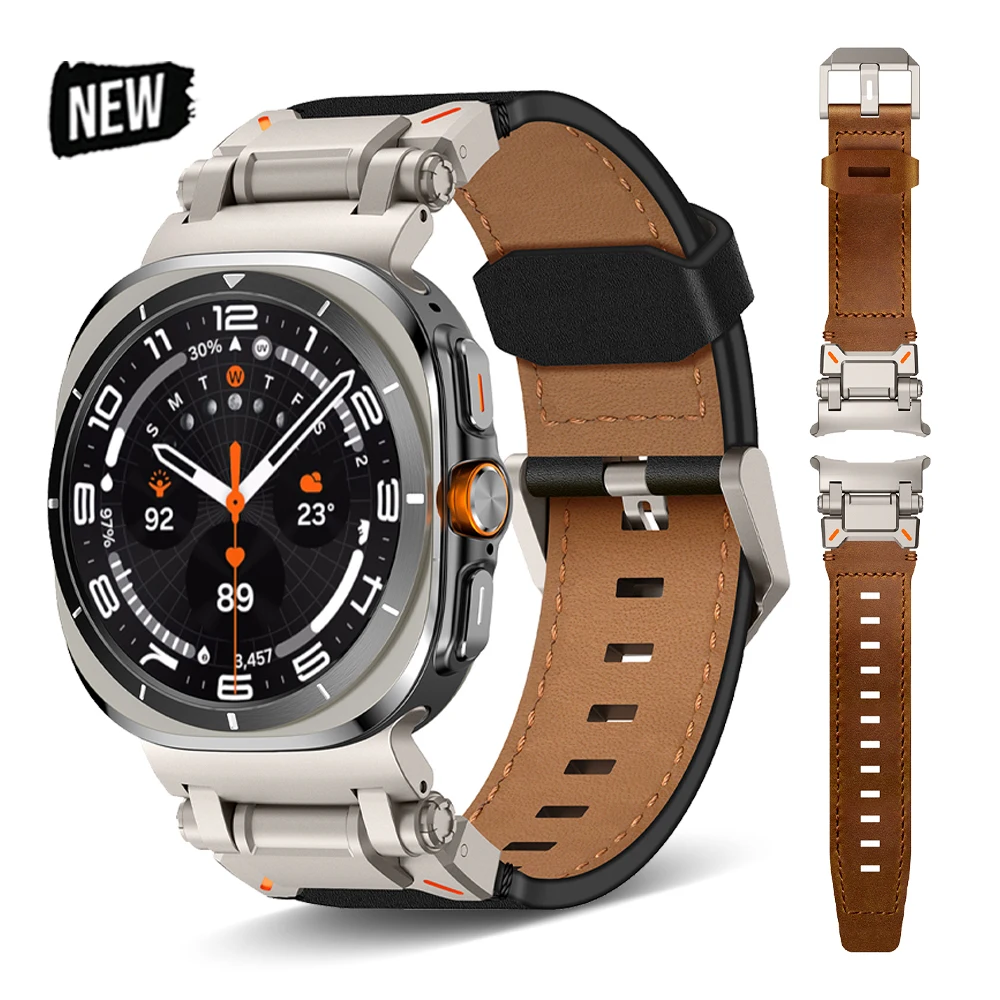 samsung-galaxy-ultra-watch-7-47mm用-高級レザーストラップ-メンズ-ビジネスブレスレット-samsung-galaxy-ultra-47mm-ソフトバンド