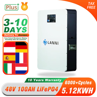 48V LiFePo4 Battery 100AH/200AH Battery Pack 5KWH 10KWH Wall-mounted Lithium Iron Phosphate BMS 16S 51.2V Energy Storage NO TAX