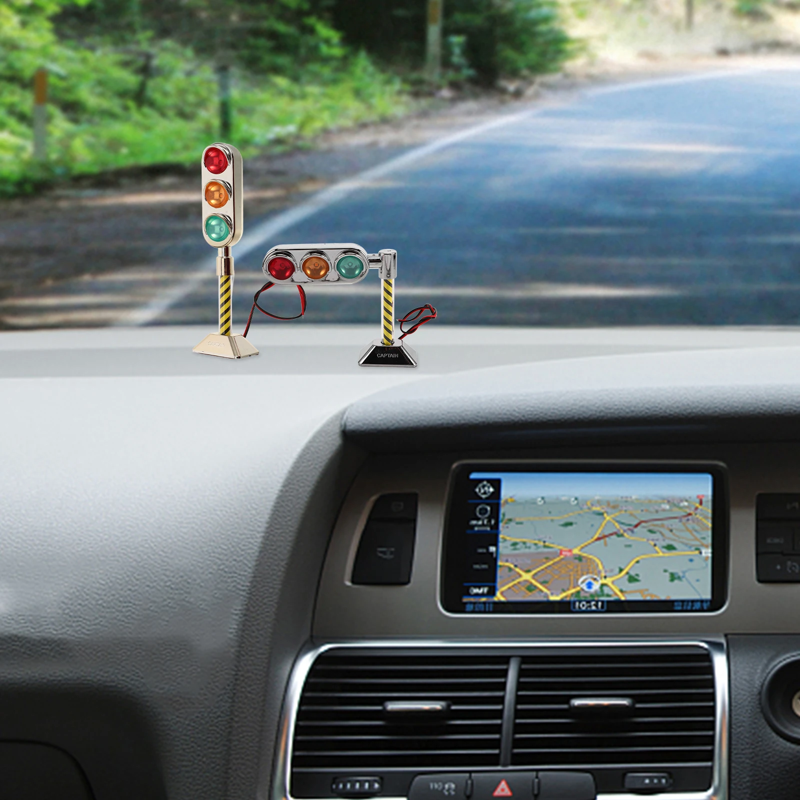 

2pcs Led Traffic Miniature Interior Room Table Car Lights Efficient Low Energy Consumption Tiny Stop Light Ornament For