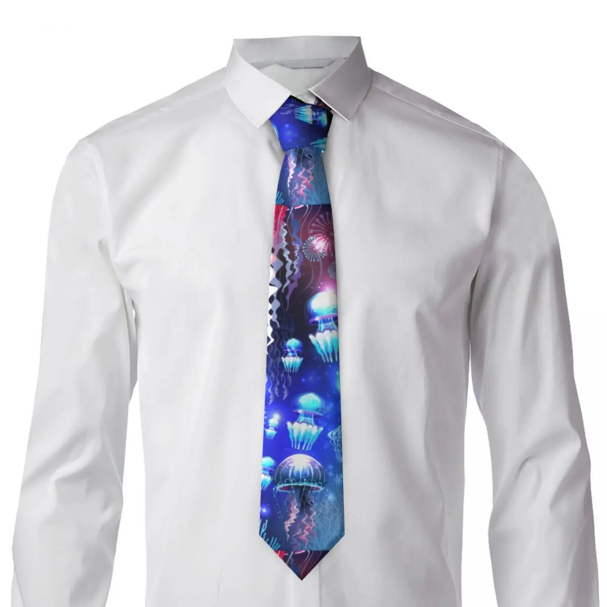 Light Abstract Jellyfish Neckties Fashion Neck Ties for Men Accessories Gravatas Gift