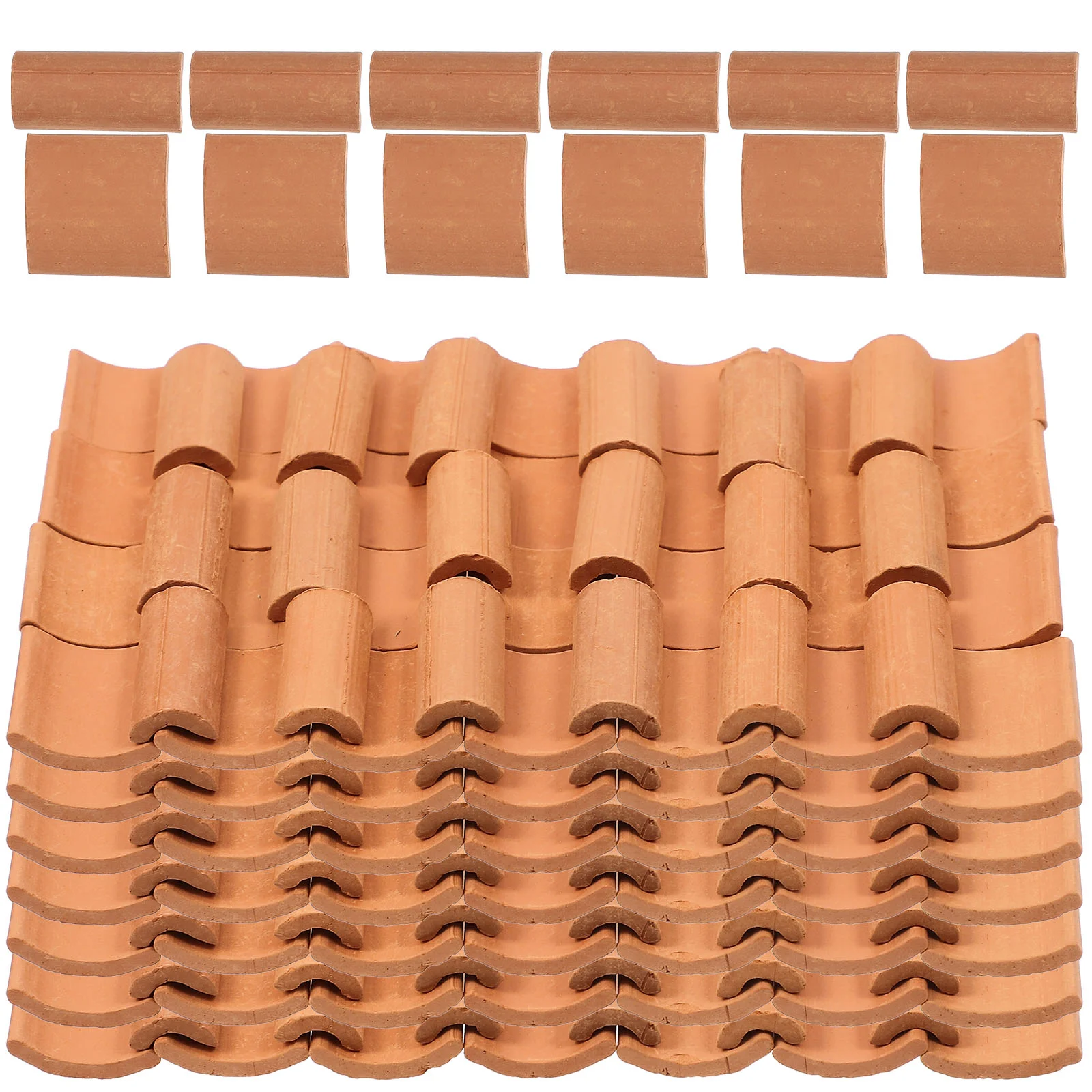 

120 Pcs Tile Model Miniature Clay Roof Tiles Tiny House Building Supplies Toy for Kids DIY Room Child