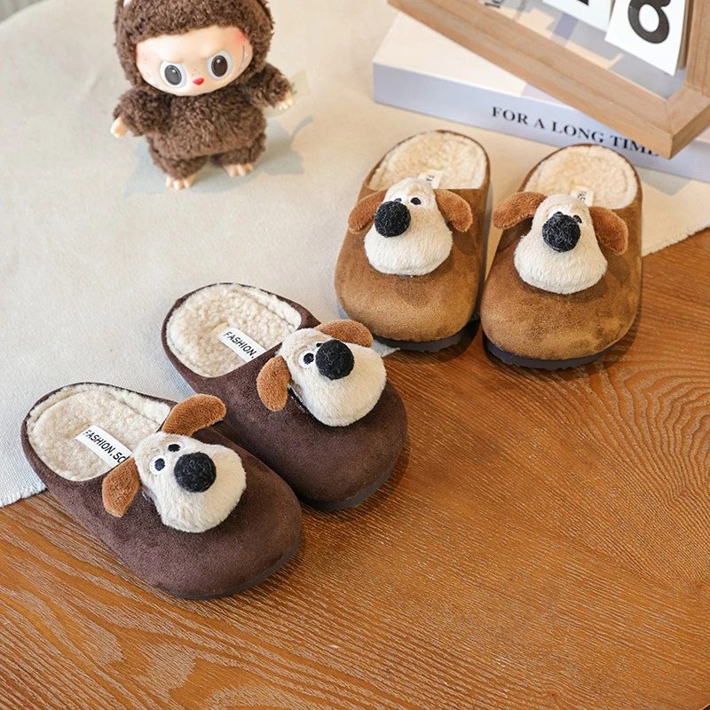

Детские зимние хлопковые тапочки 2026: Новые осенне-зимние детские мультяшные тапочки с мягкой подошвой, теплые, повседневные, для девочек, нескользящие, вельветовые, домашние, для пола